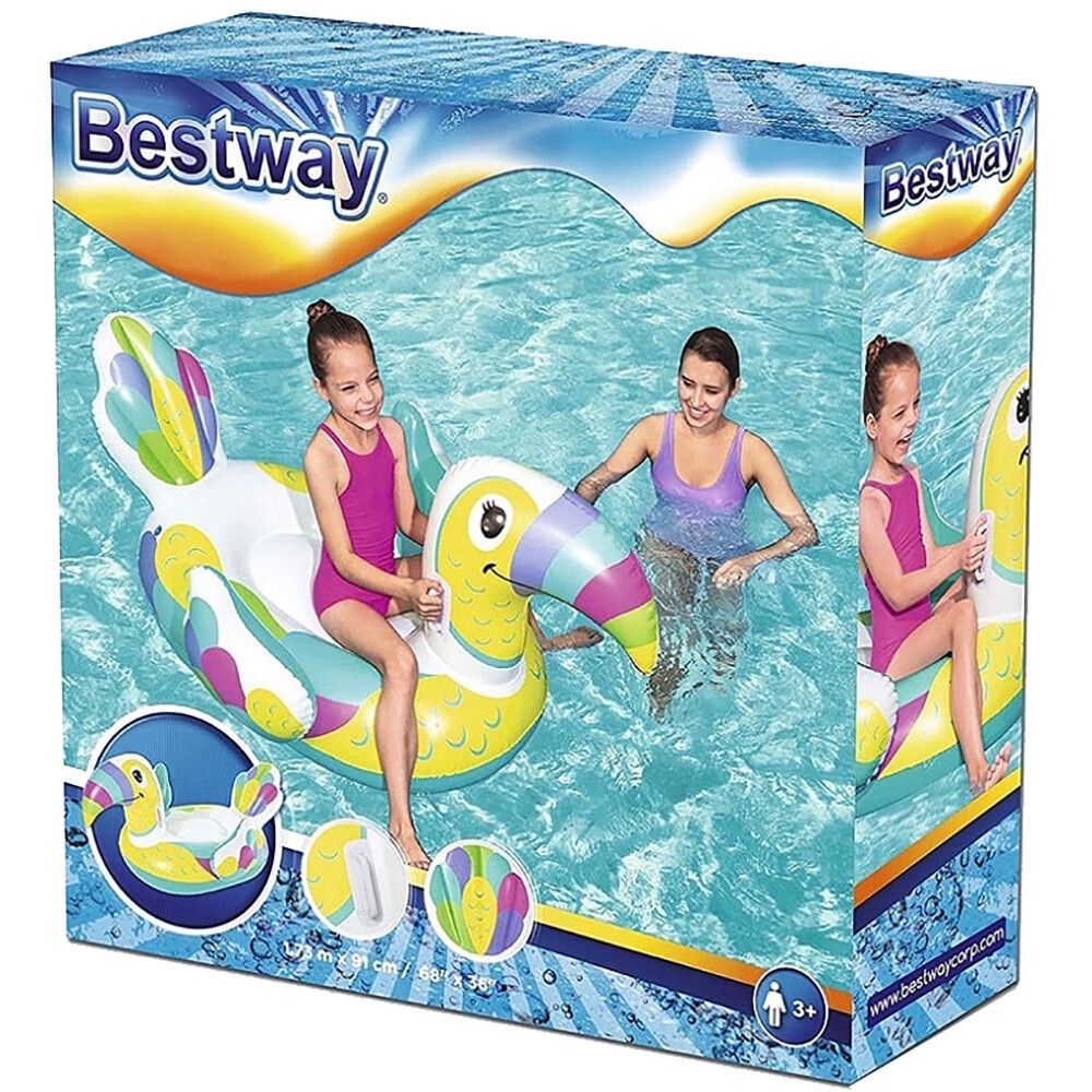 Colorful Toucan Inflatable Pool Float 🩷🌴 - Picture 2 of 7